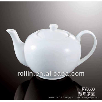 780ml 2014 hot sale drum shape hotel and restaurant used porcelain tea pot wholesale